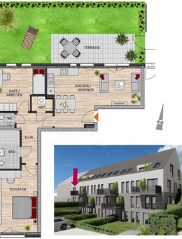 Großzügige Eckwohnung mit Gartenanteil in der TREPTOWER STRAßE - Leverkusen