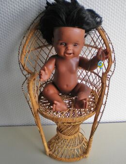 Puppe,schwarz,ca. 32 cm,Alt - Linnich