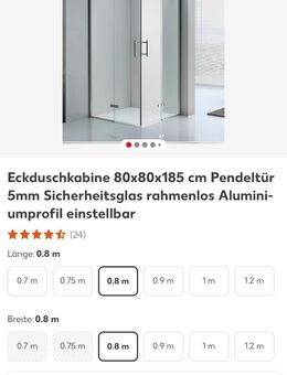 Duschkabinen Pendeltür 80x185 NEU!!! - Grasellenbach