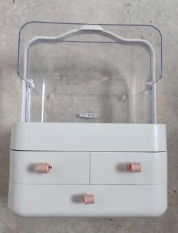 Make Up Kosmetik Organizer Beauty Organizer 180° Drehung RMAN mit Deckel Weiß 2 mal gebraucht - Preußisch Oldendorf