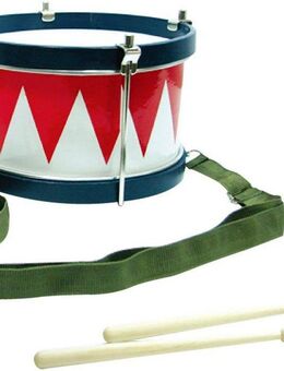 Clifton Spielzeug-Musikinstrument Kindertrommel blau/weiß/rot, mit Kinderlieder CD