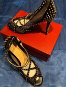 High Heels, 41, Netz, Spike, schwarz gold, NEU in 94501