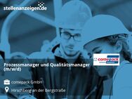 Prozessmanager und Qualitätsmanager (m/w/d) - Hirschberg (Bergstraße)