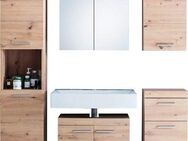 INOSIGN Badmöbel-Set Avena, (Set, 5-St), Hochschrank, WBU, Spiegelschrank, Kommode, Hängeschrank u. Beleuchtung