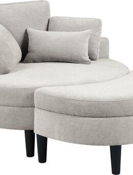 ATLANTIC home collection Loveseat Ravi, B: 114 cm, XXL- Sessel, mit Stauraumhocker, Rückenstütze & 4 Zierkissen
