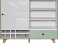 INTER-FURN Highboard Adelaide, Stauraumschrank, Breite 145 cm, Integriertes Weinregal