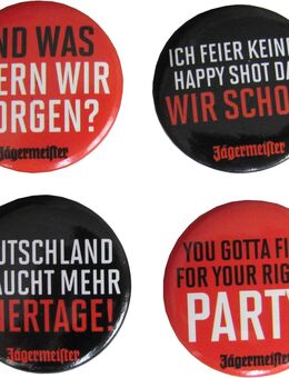 Jägermeister - 4 Ansteck-Buttons - Set 01 - 30 mm - Doberschütz