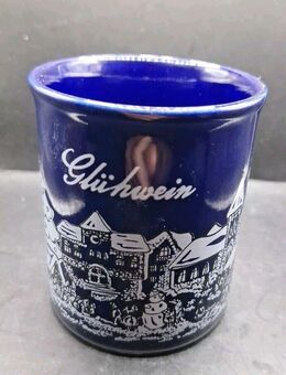 Glühwein Tasse Weihnachtsbecher Weihnachtsmarkt Blau 0,2l 9cm Hoch 8cm Breit - Essen