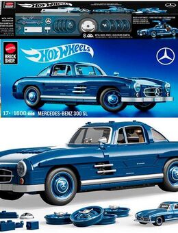 Mattel® Modellbausatz Mattel Brick Shop Hot Wheels, PREMIUM SERIES MERCEDES-BENZ, Maßstab 1:12, (1600-tlg)
