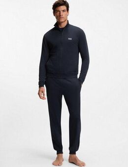 BOSS Loungeanzug 365 Long Set Aus Stretch-Baumwolle mit Logos, Jacke mit Stehkragen