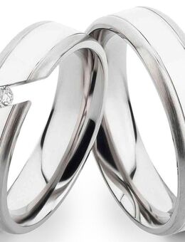 Edelstahlringe E011 mit Zirkonia und Gravur - Aholming