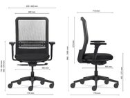 Orthopädischer Bürostuhl Flexform – Tecton – Technische Details auf den Bildern - Hennef (Sieg) Zentrum