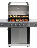 Gasgrill 5 2 BBQ GRILLWAGEN Edelstahl Brenner mit 2 Seitenkocher in 42105