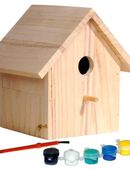 Nistkasten Bastelset aus Holz mit Farbe Vogelhaus Häuschen #22368 in 75217