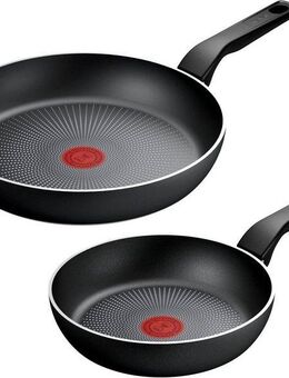 Tefal Pfannen-Set Recycled On, Induktion, Ø 24/28 cm, Aluminium (Set, 2-tlg., je 1 Pfanne Ø 24/28 cm), aus 100% recyceltem Aluminium, Antihaftversiegelung, Thermo-Signal