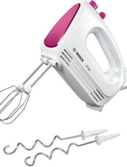 BOSCH Handmixer CleverMixx MFQ2210P, Edelst. Rührbesen/Knethaken, 4 Stufen, weiß/pink, 375 W, Turbotaste, ergonomischer Griff, Auswurftaste, Made in Europe
