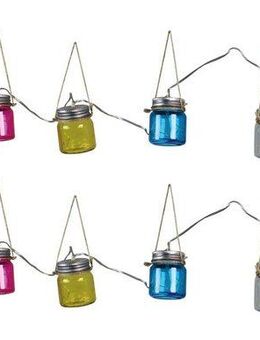 Luxform Lichterkette Solar-Lichterkette Blanes - Partybeleuchtung 8xLED, Aus Glas gefertigt