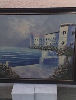 Bild  "Seeufer, 69 x 59 cm mit Holzrahmen - Simbach (Inn) Zentrum