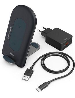 Hama Wireless Charger Set QIFC15S 15W kabellose Smartphone Ladestation Smartphone-Ladegerät