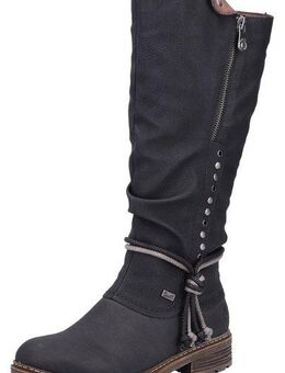Rieker Winterstiefel, Langschaftstiefel, Blockabsatz, TEX-Membran, Nieten und Kordel