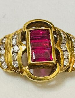 Collierschließe Armband Verschluß 750 Gelbgold Rubin 20 Brillant - Köln