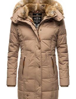 Marikoo Wintermantel Lieblings Jacke stylischer Winter Steppmantel m. Kunstpelz-Kapuze