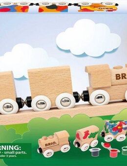 BRIO® Spielzeug-Zug Holzzug zum Anmalen, Made in Europe, FSC® - schützt Wald
