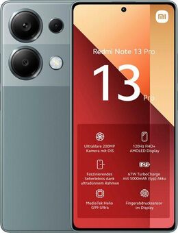 Xiaomi Redmi Note 13 Pro 8+256GB Smartphone (16,94 cm/6,67 Zoll, 256 GB Speicherplatz, 200 MP Kamera)