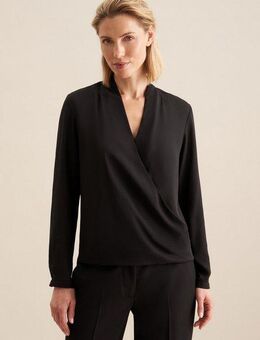 seidensticker Wickelbluse Schwarze Rose 1/1 V-Neck Uni