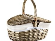KESPER® Einkaufskorb Picknickkorb mit Textilfutter, braun, mit Klappdeckeln