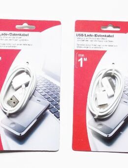 2 USB Sync Daten-/Ladekabel 1m „weiß“ für iPhones, iPads oder iPods - Andernach