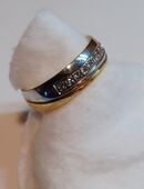 6 mm Gr. 54 Edelstahl Ring Bi colour silber gold Optik Größe 54 in 45657