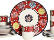 CreaTable Kombiservice Sumaya, Kombi-Service 16-tlg (16-tlg), 4 Personen, Steingut, Mandala Motive
