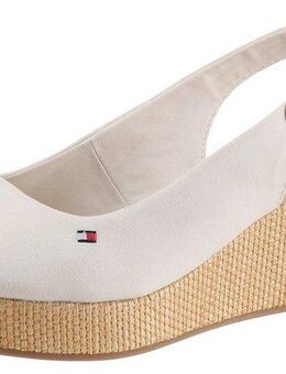 Tommy Hilfiger ICONIC ELBA SLING BACK WEDGE Sandalette, Sommerschuh, Sandale, Keilabsatz, mit Jutebesatz
