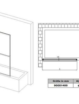 welltime Badewannenaufsatz Block, Einscheibensicherheitsglas, (1 tlg), 6mm ESG und Antikalkversiegelung,extra schlanker Rahmen