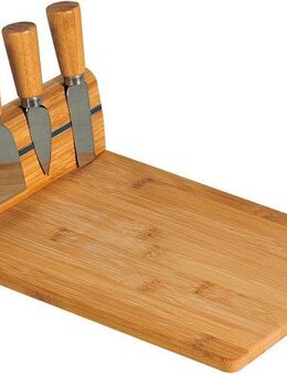 KESPER® Käsebrett, Bambus, Edelstahl, (Set, 4-St), mit Besteck