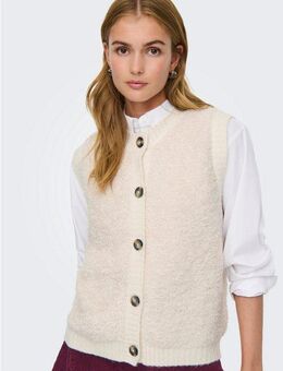 JDY Strickweste JDYEIRA LIFE S/L O-NECK BUTTON VEST KNT