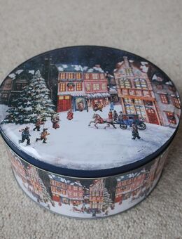 Blechdosen Weihnachtsdosen Gebäckdosen Blechteller Weihnachten bunt multicolor - Niddatal