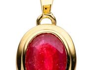 JOBO Kettenanhänger Anhänger oval, 585 Gold mit Rubin