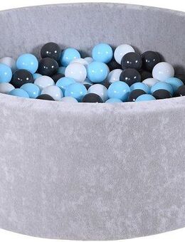 Knorrtoys® Bällebad Soft, Grey, mit 300 Bällen creme/Grey/lightBlue, Made in Europe