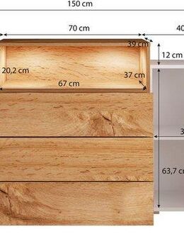 INOSIGN Sideboard URBAN III, Moderne Kommode mit 3 Schubladen und 4 Fächern, Breite 150 cm