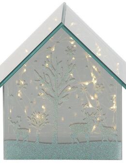 Home affaire Weihnachtshaus Galway, Weihnachtsdeko, LED-Haus aus Glas, mit spiegelnder Oberfläche