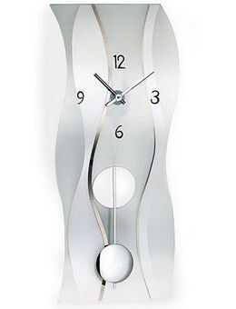 AMS Pendelwanduhr W7246 (Quarzuhr,Mineralglasgehäuse,Esszimmer,Wohnzimmer,Made in Germany)