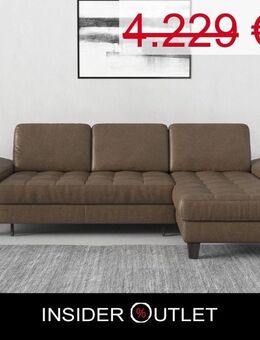 Design Ecksofa Braun Schlaffunktion Bettkasten Federkern Lederopt - Köln