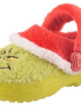 Crocs Kid's The Grinch Classic Lined Clog Clog Hausschuh, Weihnachtsschuh mit Grinch Motiv