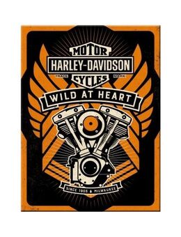 Toller Harley-Davidson Kühlschrankmagnet Wild At Heart Biker Motorrad - Nostalgic-Art - München