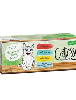 Catessy Delikatess-Häppchen mit Gemüse in Sauce Mix mit 4 Sorten - Sparpaket 96 x 85 g