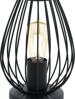 EGLO Tischleuchte NEWTOWN Tischlampe, schwarz, Stahl, E27, Schalter, Nachttischlampe, ohne Leuchtmittel, Schlicht, modern, Vintage, Retro, Wohnzimmer, Schlafzimmer, 23x16x12cm