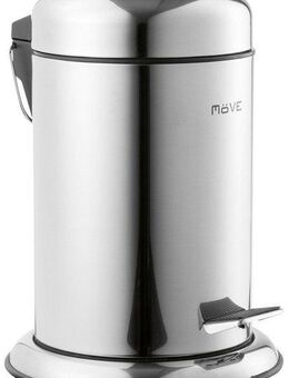 Möve Kosmetikeimer Treteimer Push, 3 Liter, silberfarben