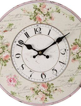 Ambiente Haus Wanduhr Rosen Wanduhr 28cm